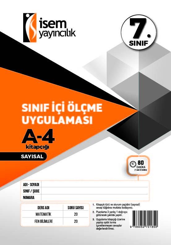 İSEM 7. SINIF SAY-SÖZ SINIF İÇİ ÖLÇME UYGULAMASI -4
